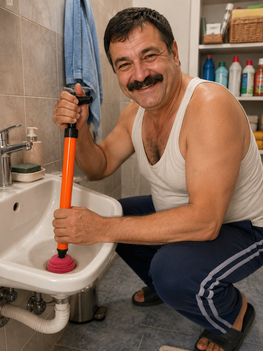 1+1 Pompă Manuală pentru Desfundat Scurgeri + Mănuși de Protecție Cadou