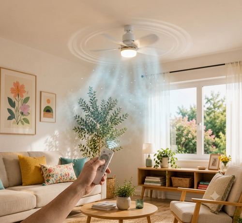 Plafonieră LED cu Ventilator incorporat & Telecomandă